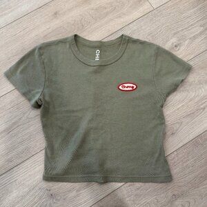 New! Cherry LA Baby Tee in Green SAGE XS
